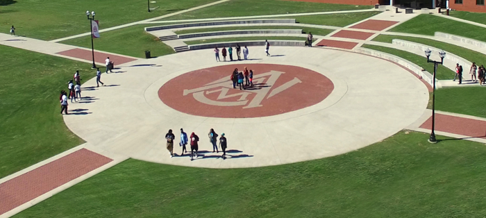 Overhead view of campus