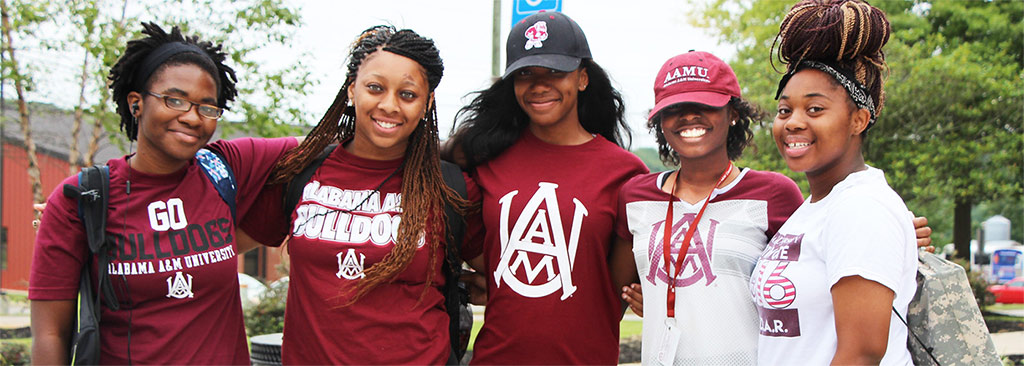 Students wearing AAMU tee-shirts