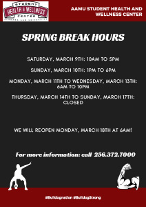 2024 Spring Break Hours Flyer