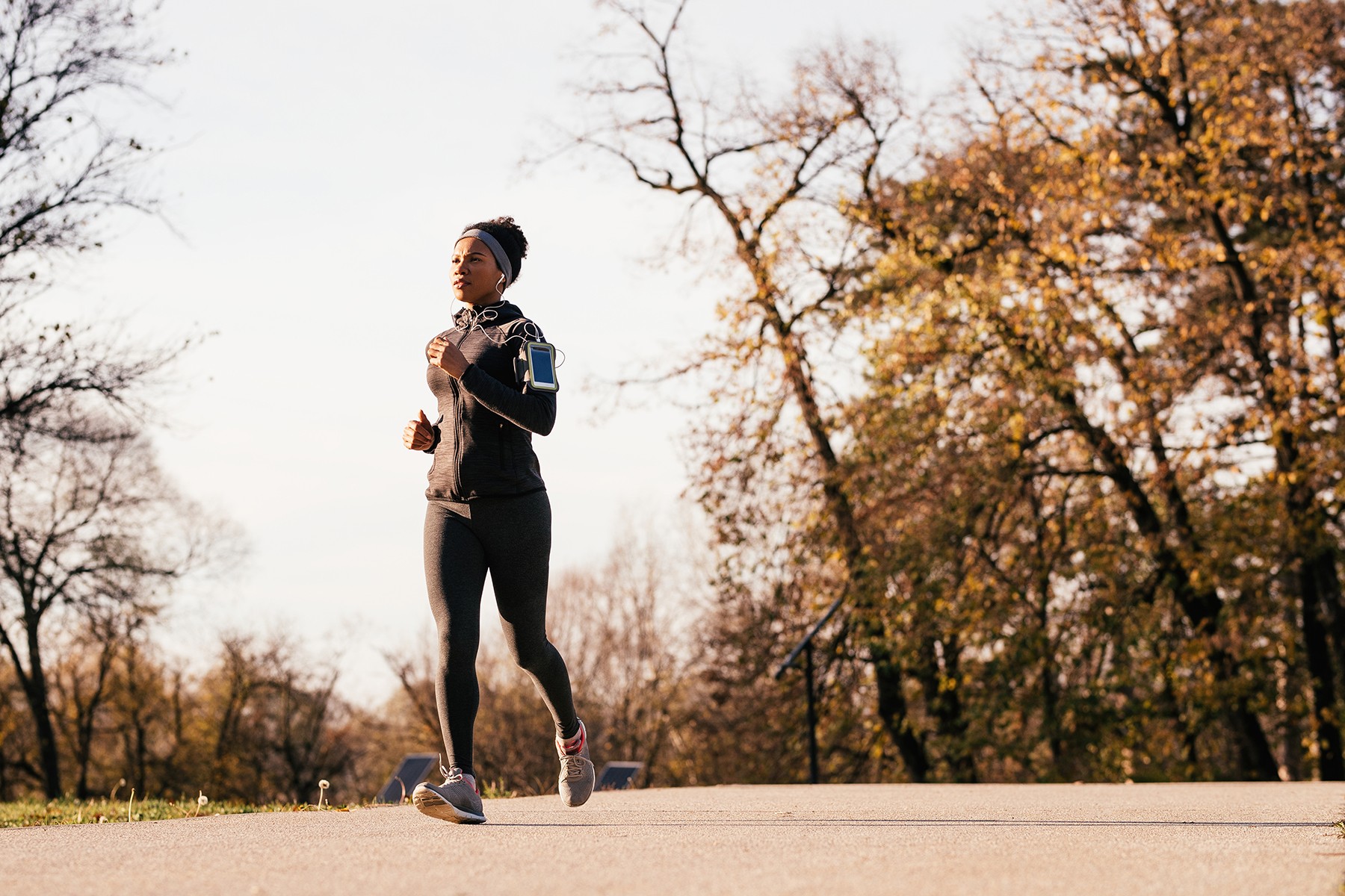Woman jogging on a street