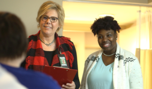 Rehabilitation counselors interact with a client