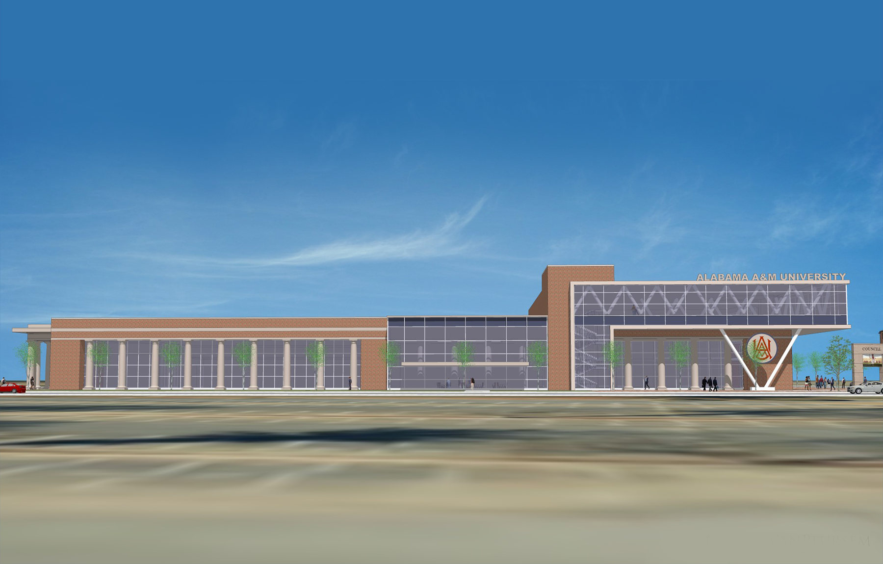 Initial Design Concept of New Student Amenities Center at AAMU
