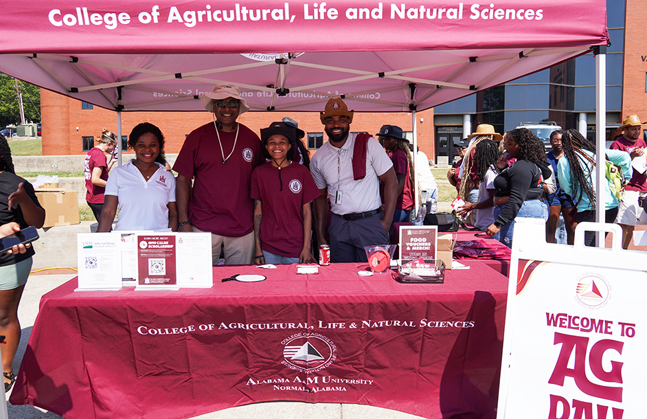 College of Agricultural, Life and Natural Sciences representatives welcome visitors during Alabama A&M University’s Ag Day 2026 on The Quad.