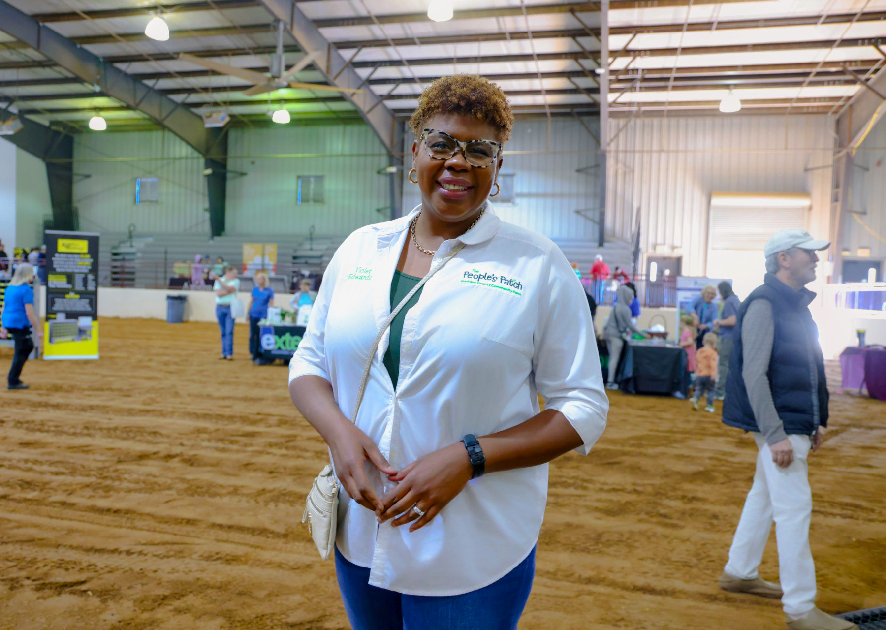 Madison County District 6 Commissioner Violet Edwards stands in the center of the Agribition Center at last year's North Alabama Ag Expo