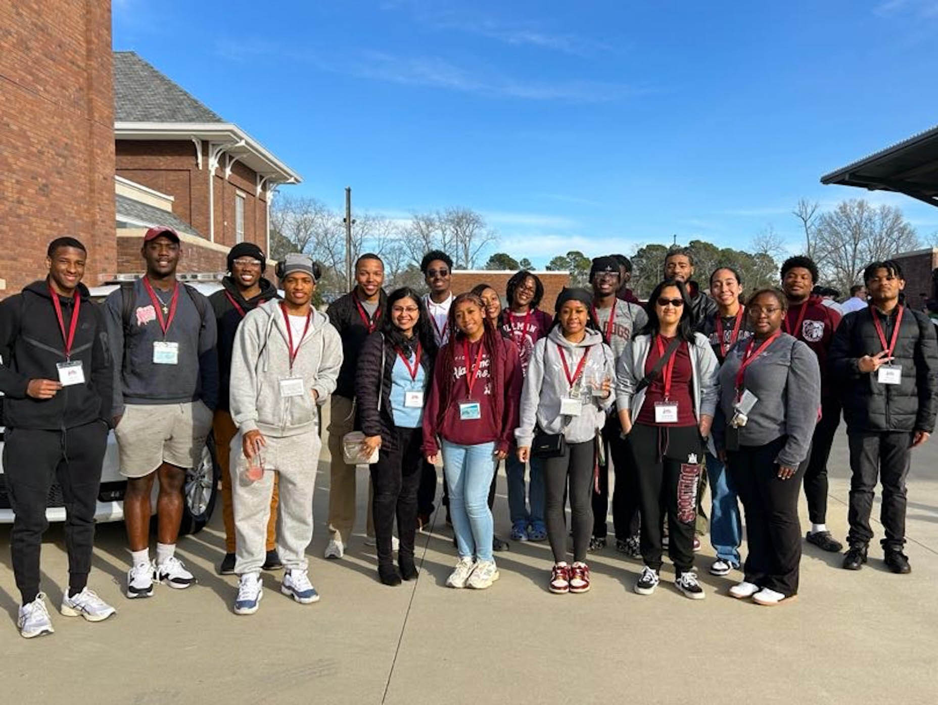 AAMU Engineering Students Smile during symposium at Mississippi State