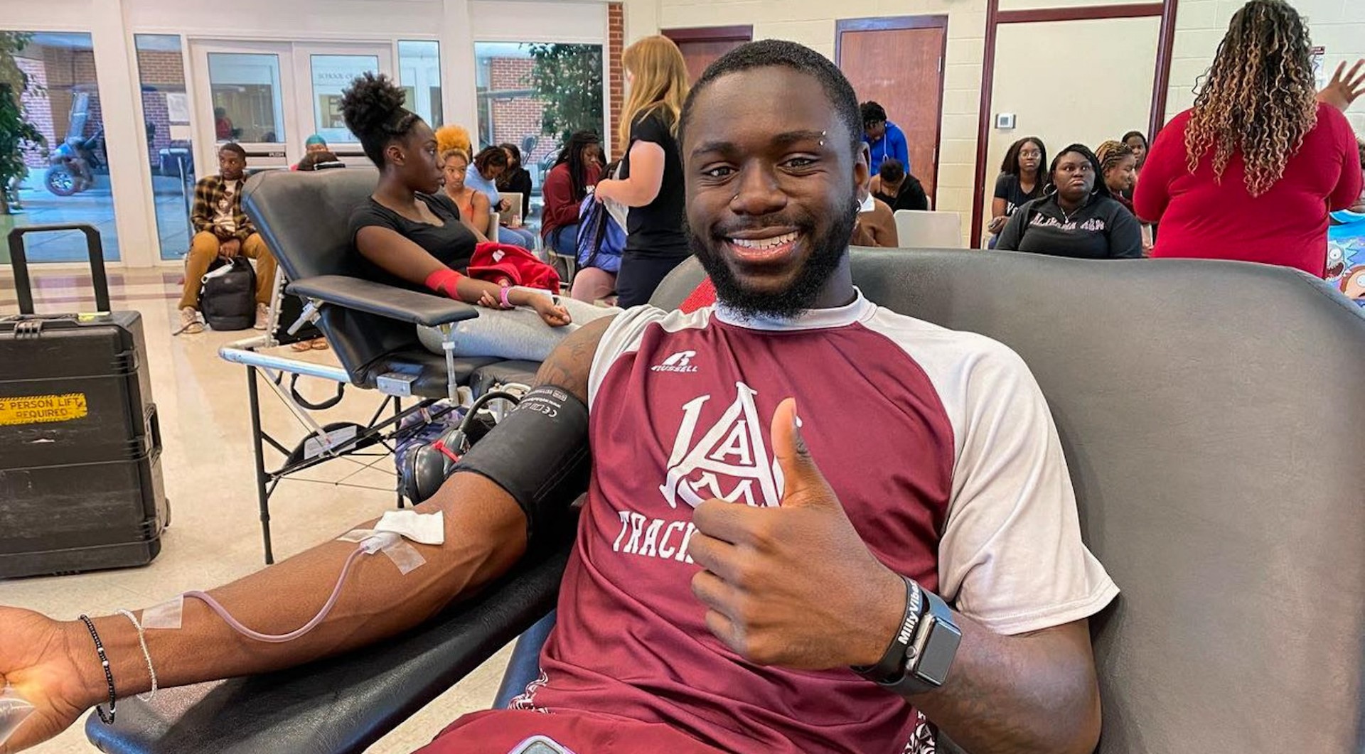 AAMU Student Gives Blood at Previous Magic City Classic Blood Drive