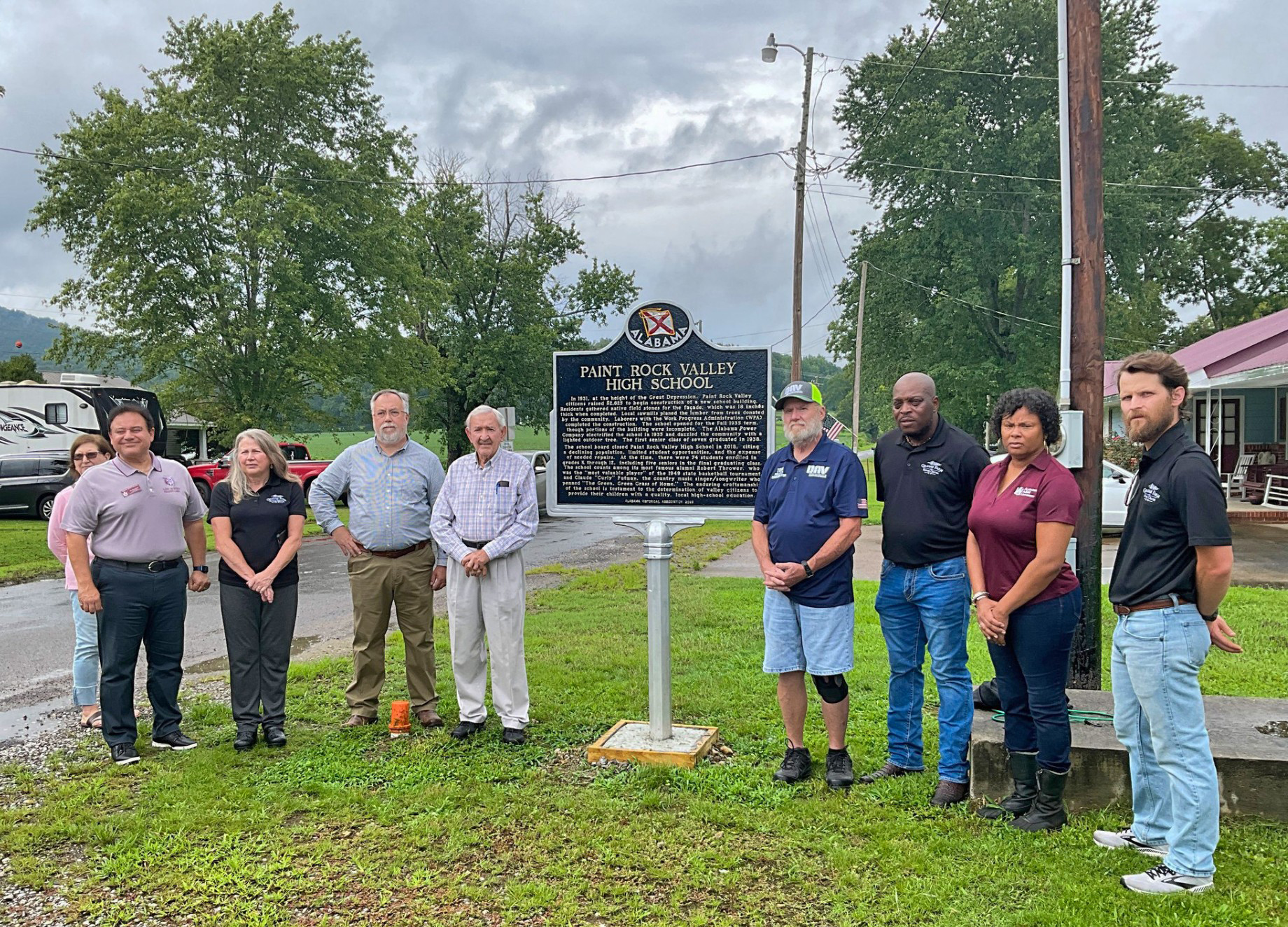 (Photo L-R) Dr. El-Dweik, AAMU; Donna Sims, Graham Farm and Nature Center; Judge John Graham; Donald Langston, JC Historical Association; Tom Furman; Themika Sims, Graham Farm and Nature Center; Dr. Webb, AAMU; Taylor Myers, Graham Farm and Nature Center
