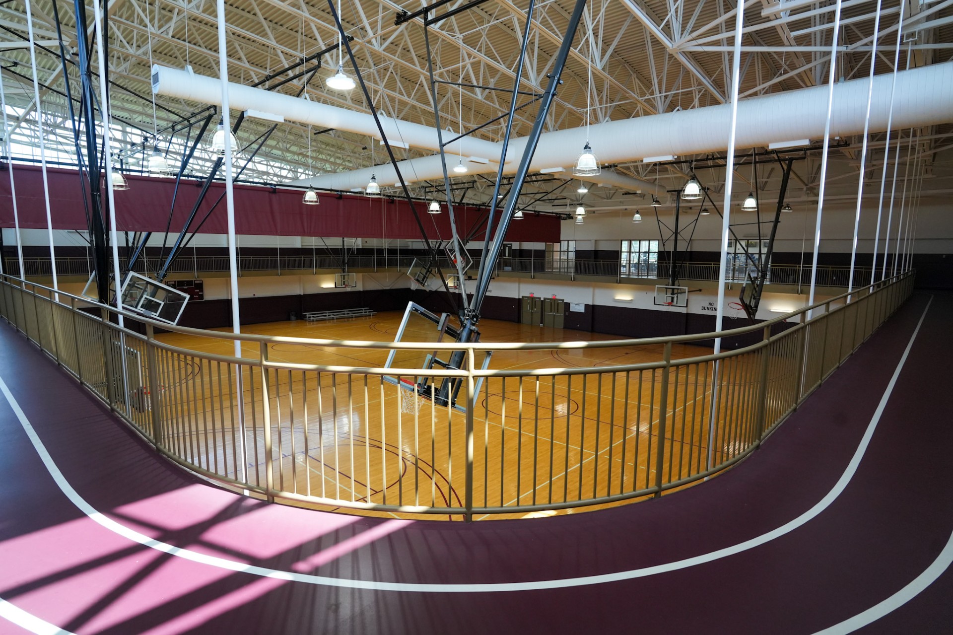 Newly painted gymnasium and track at AAMU Student Health & Wellness Center