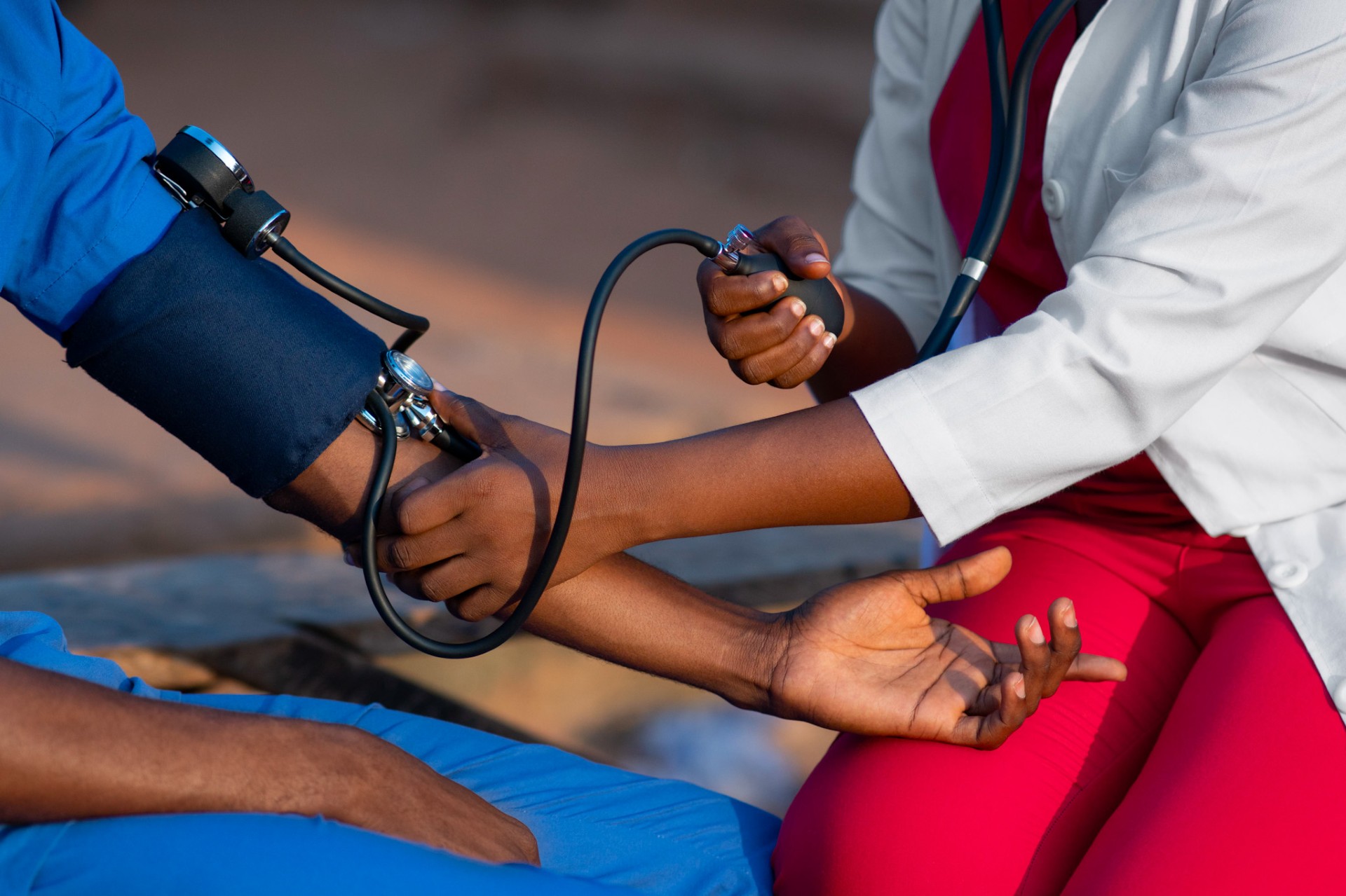 Photo of person getting their blood pressure checked