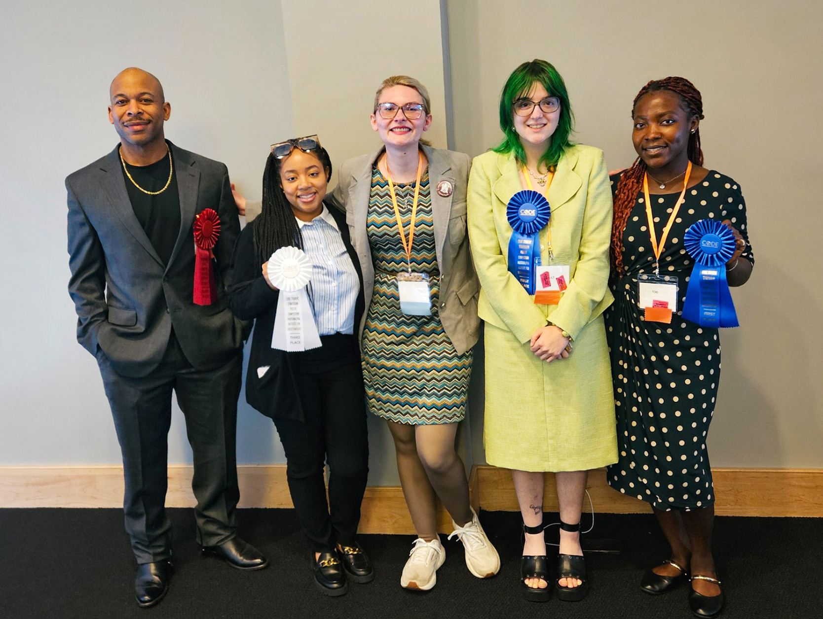 From left: Nicholas James, TaNiya Steele, Dr. Dana Indihar, Lauren Kramer and Rachael Oke