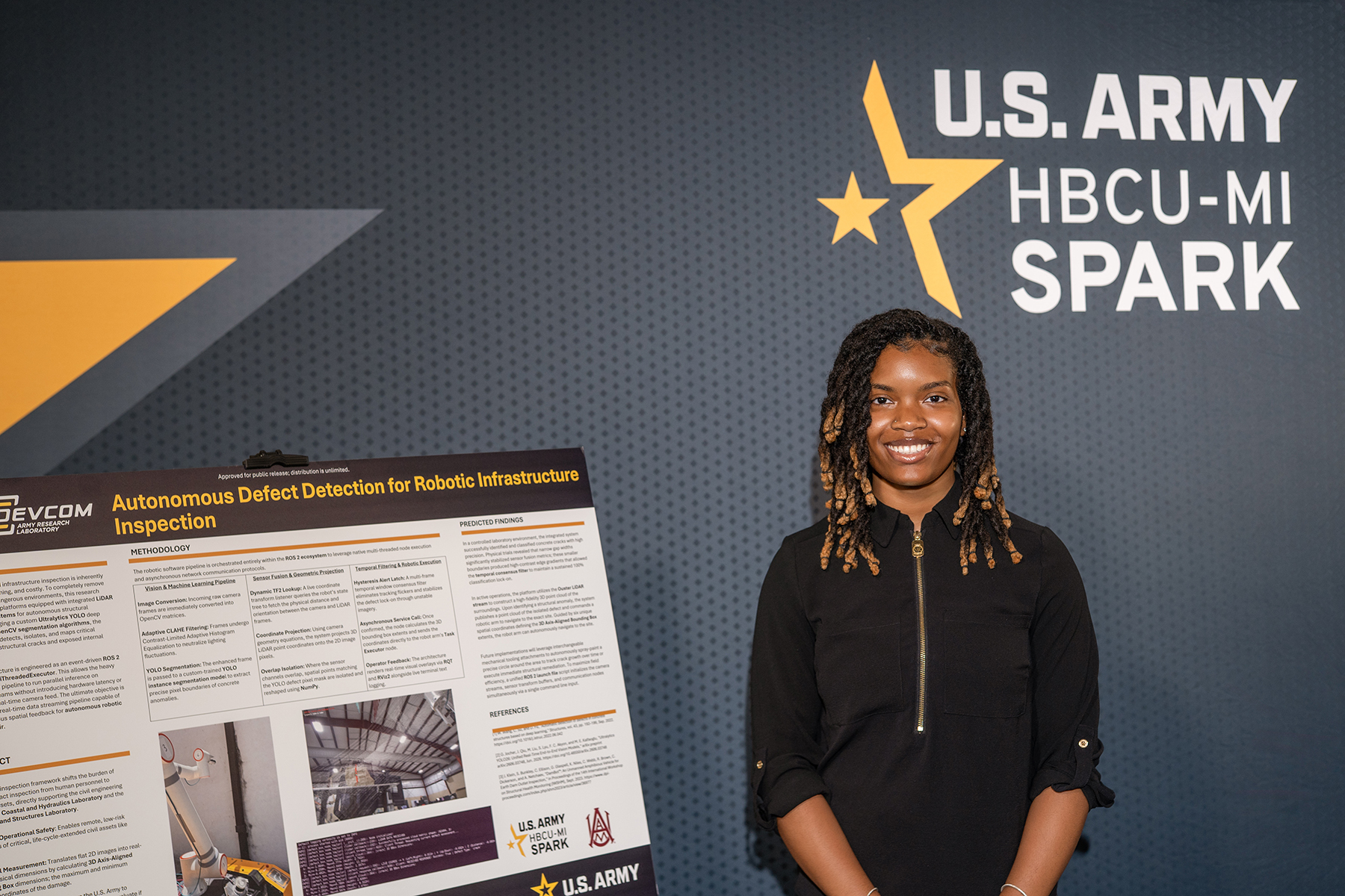 Taylor Pippins showcases her research at the 2026 U.S. Army HBCU-MI SPARK Symposium in Washington, D.C.