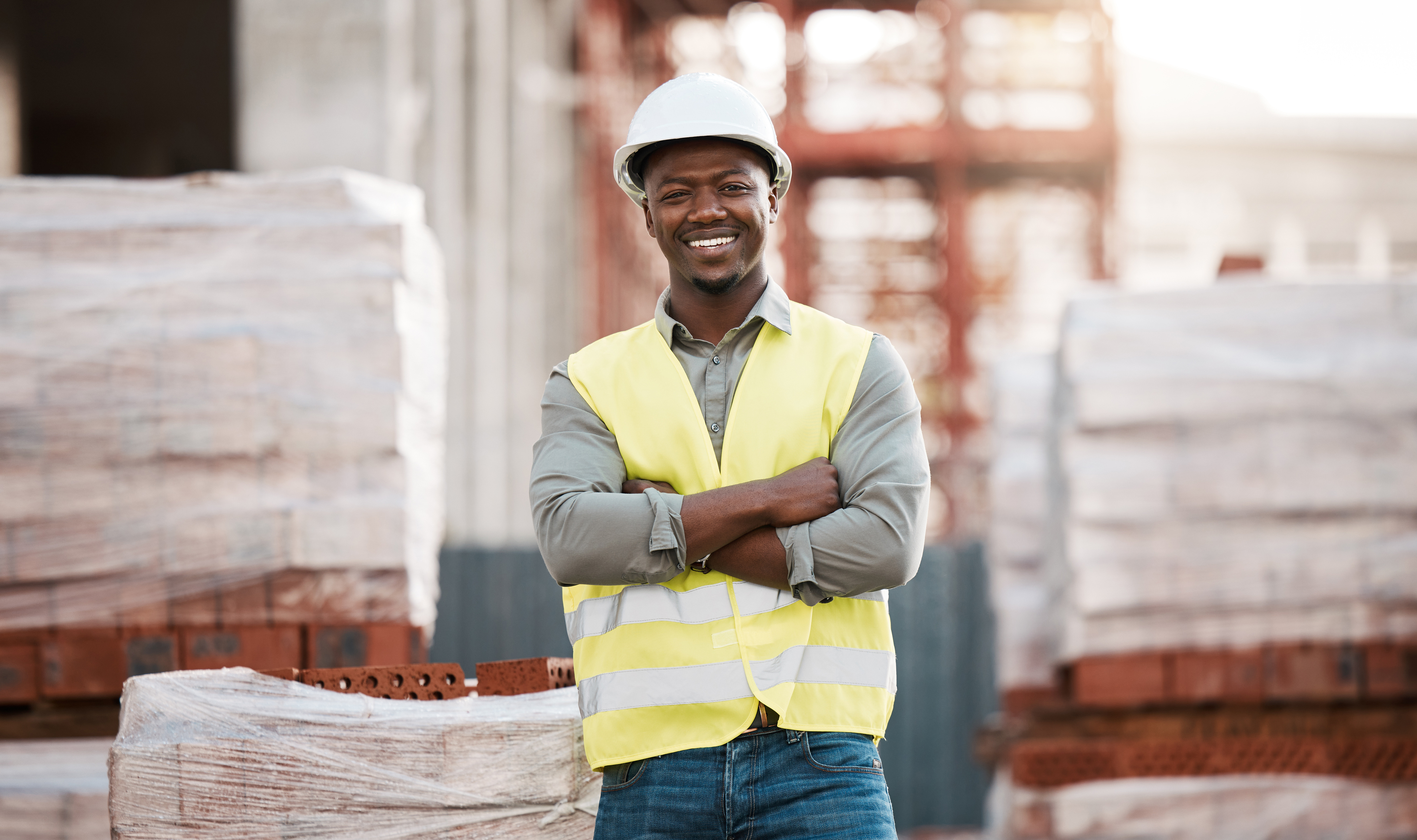 Smiling construction worker