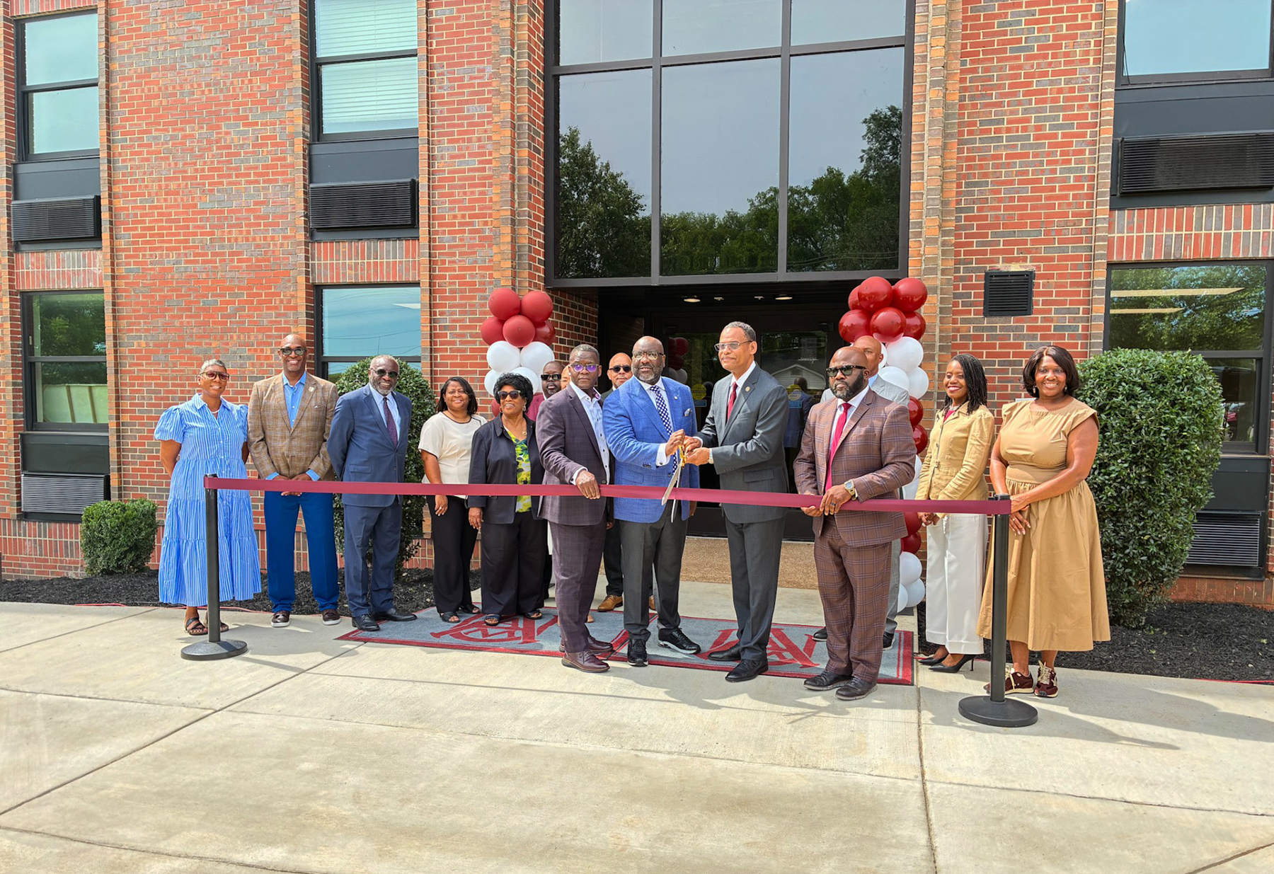 AAMU Administrators Cut Ribbon in front of Morris Hall