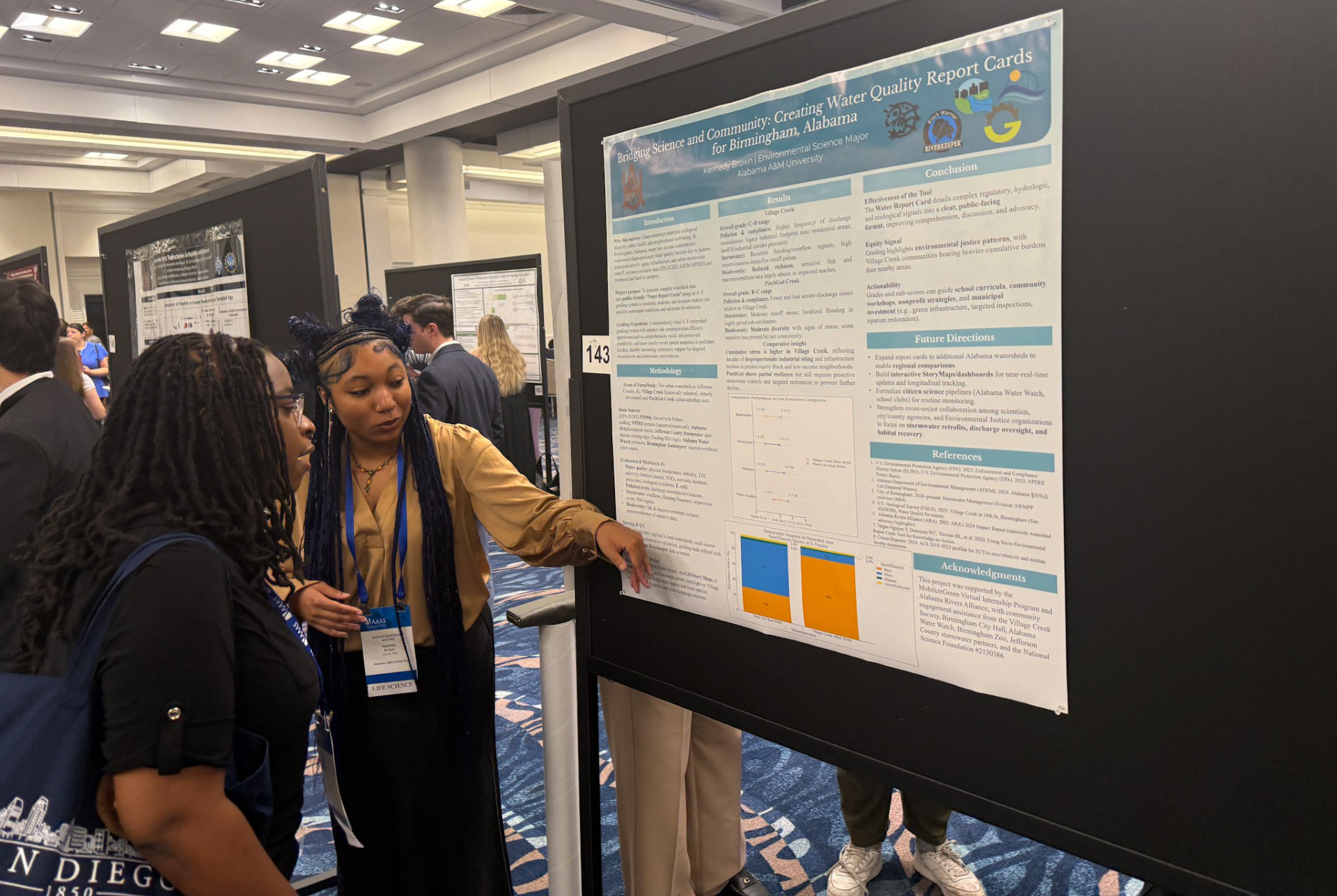 DEFEND Scholars Camille McGowan and Kennedy Brown Present their Research at the 2025 AAAS S-STEM Scholars Conference in San Diego