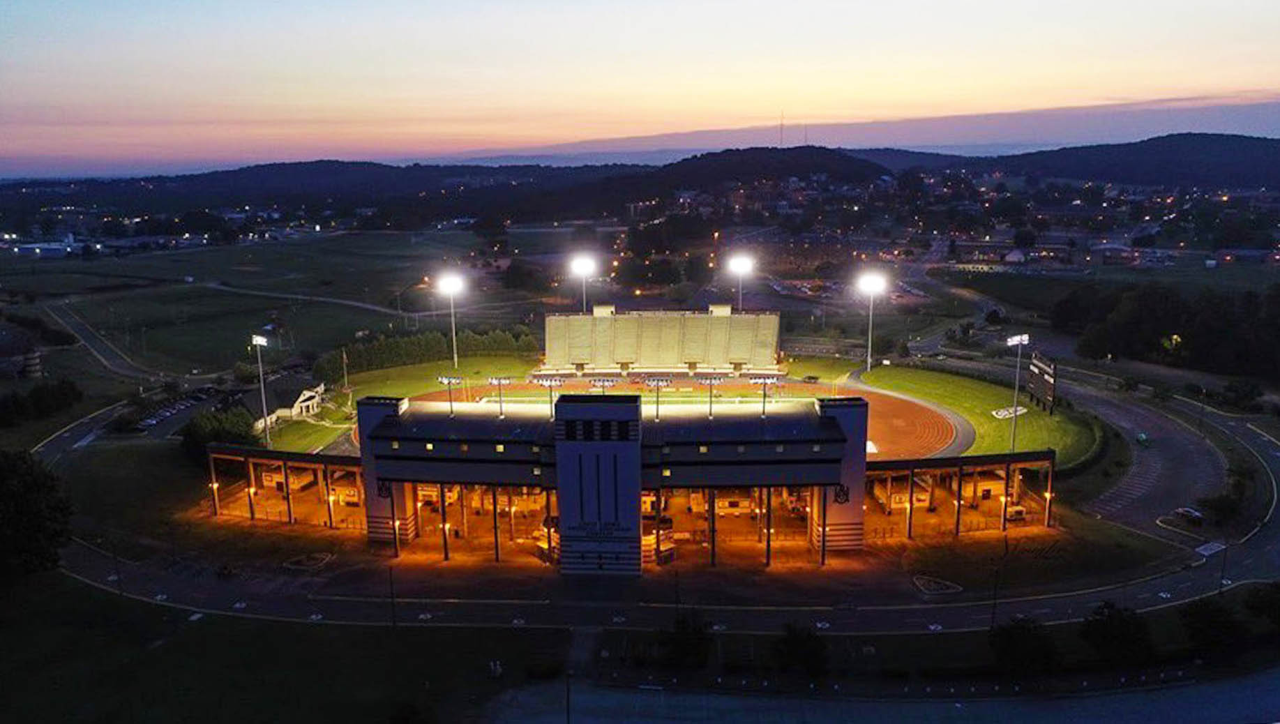 Louis Crews Stadium under the lights
