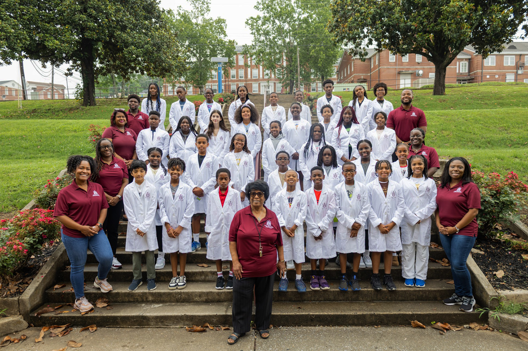 AAMU faculty and staff pose for group photo of 2026 S.T.E.P. program.