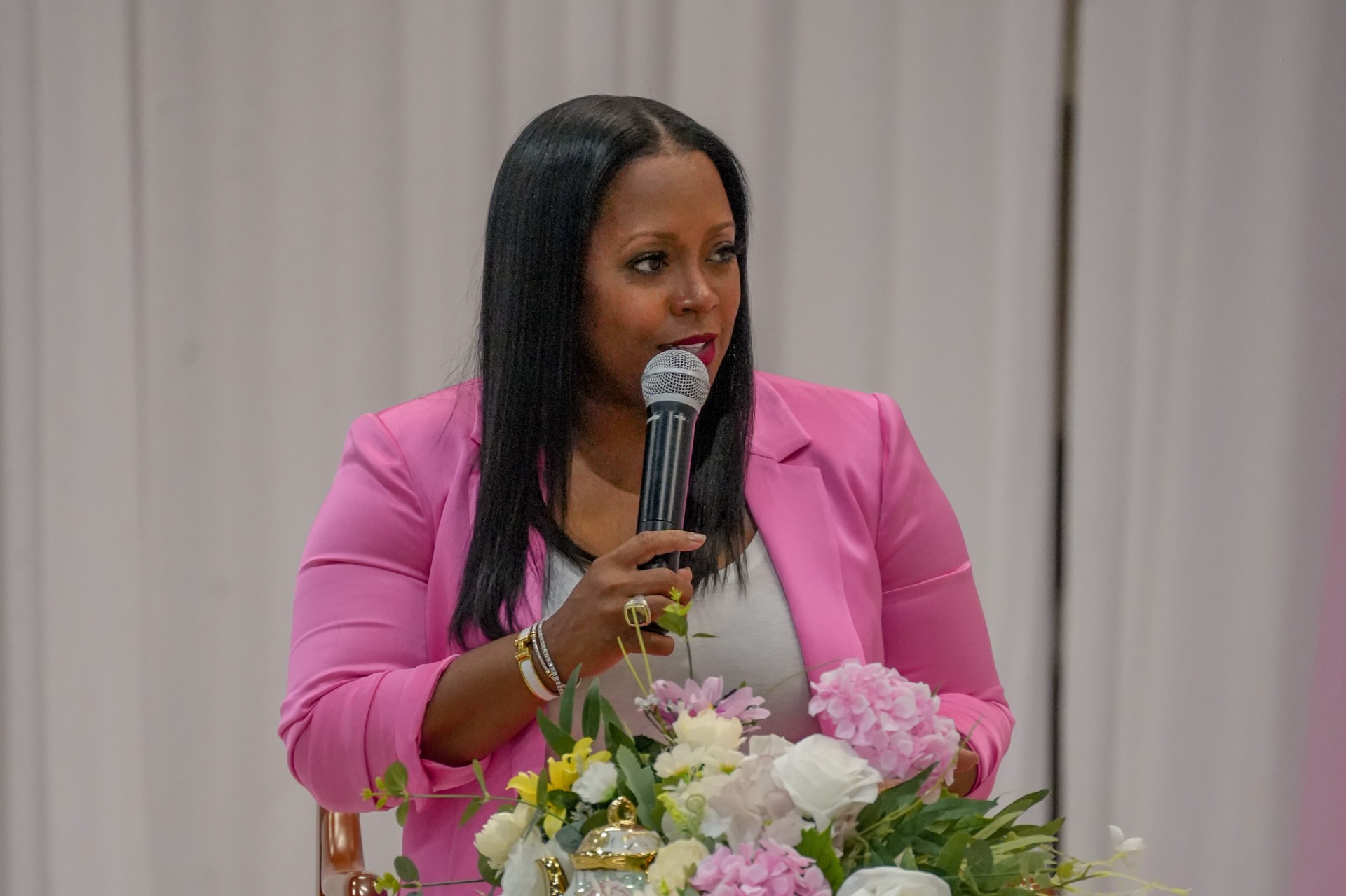 Keshia Knight Pulliam speaks to AAMU students at 2025 Tea on The Hill