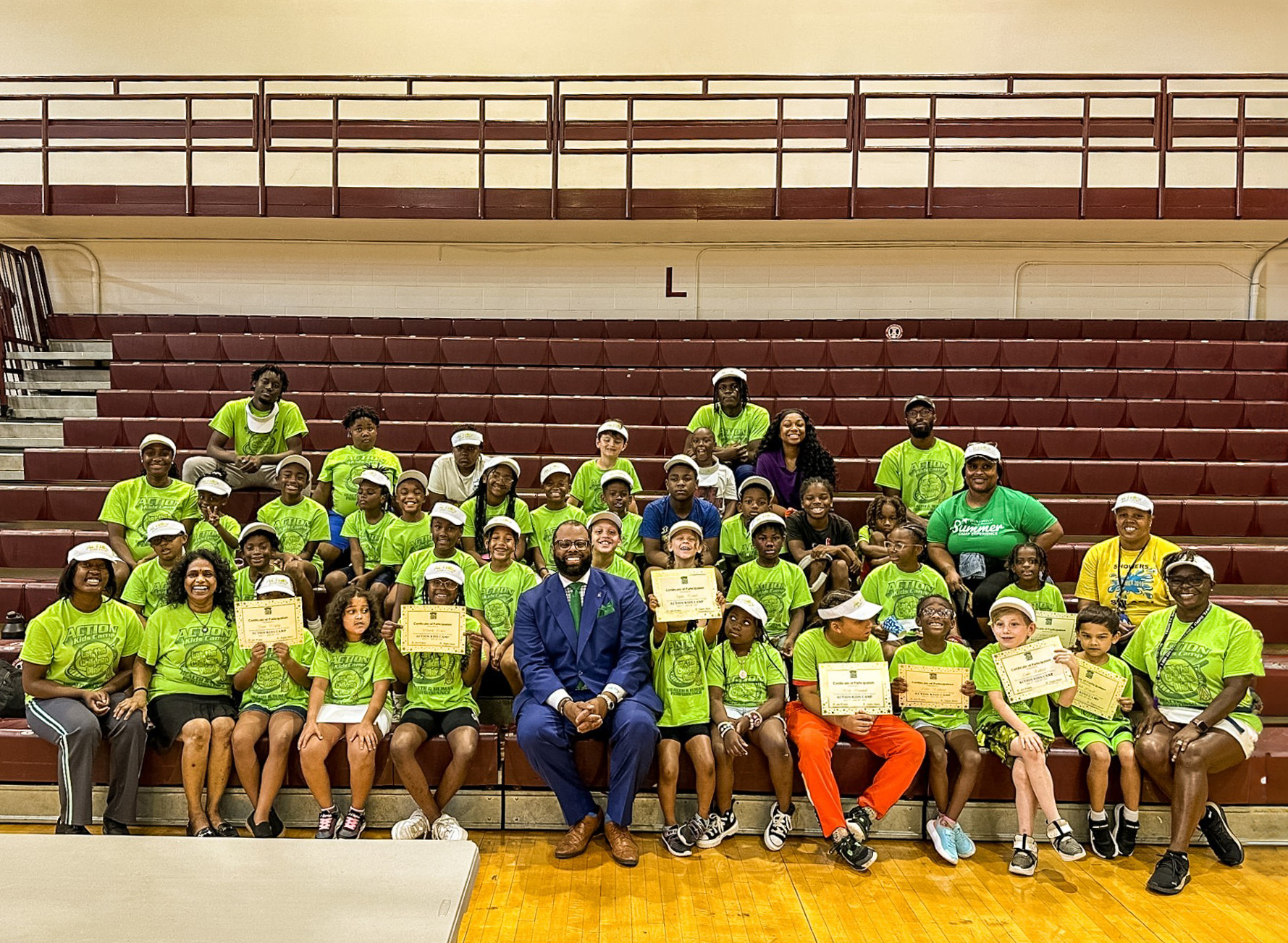 Local Youth in Actions Kids Tennis Camp and Dr. Peter Eley, Interim Dean of the College of Education, Humanities and Behavioral Sciences