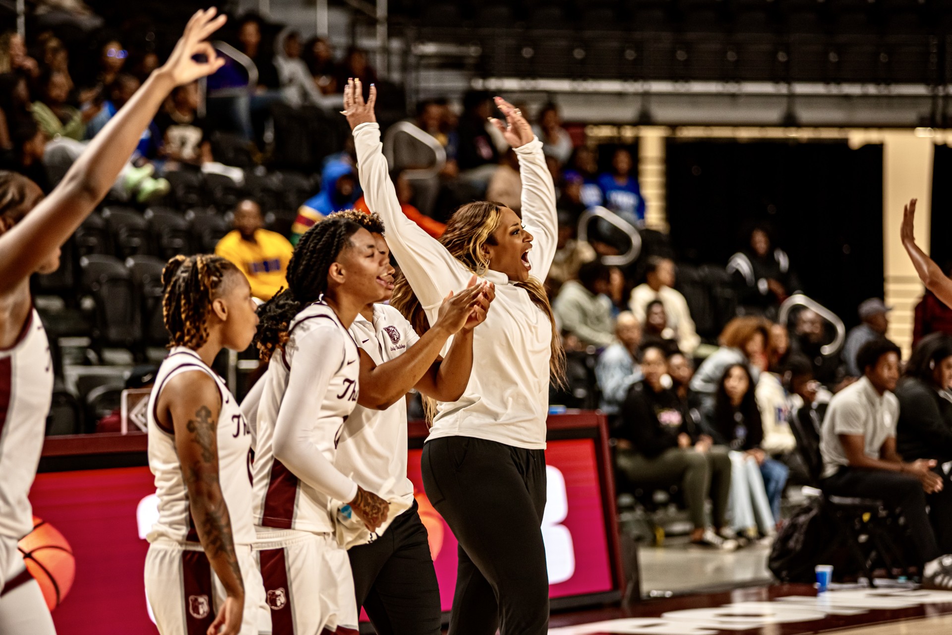 Head Coach Dawn Thornton Cheers on Her Team