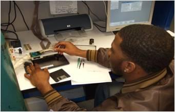 AAMU Student Working on Project
