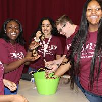Alabama high school students visit the AAMU campus and learn about local wildlife.