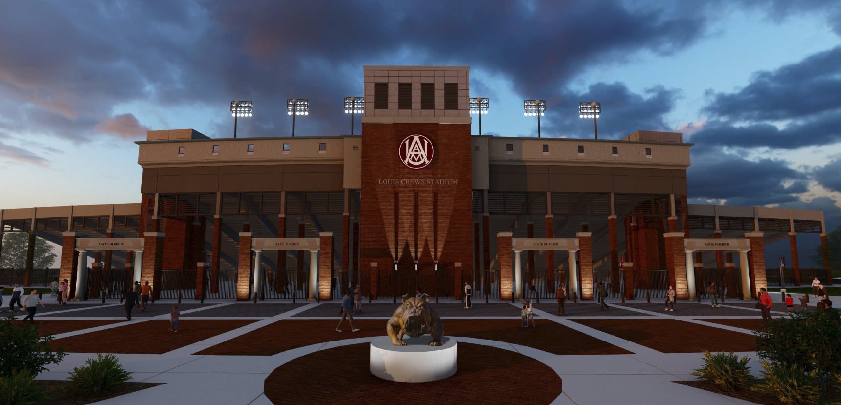 A rendering of planned renovations to the football stadium.