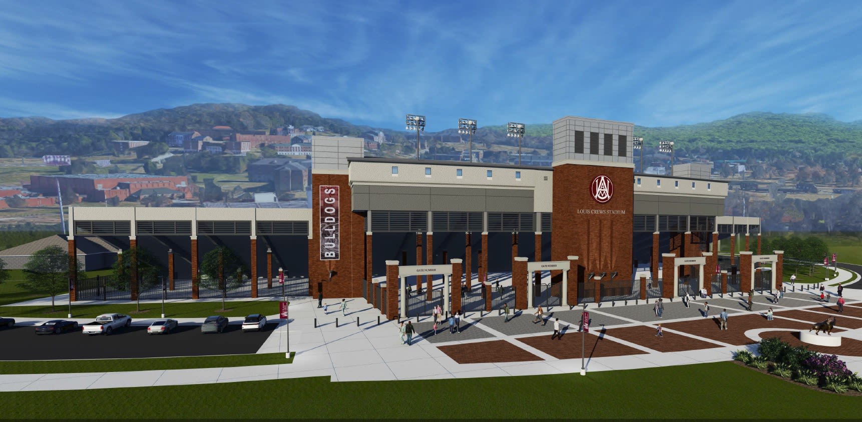 A rendering of planned renovations to the football stadium.
