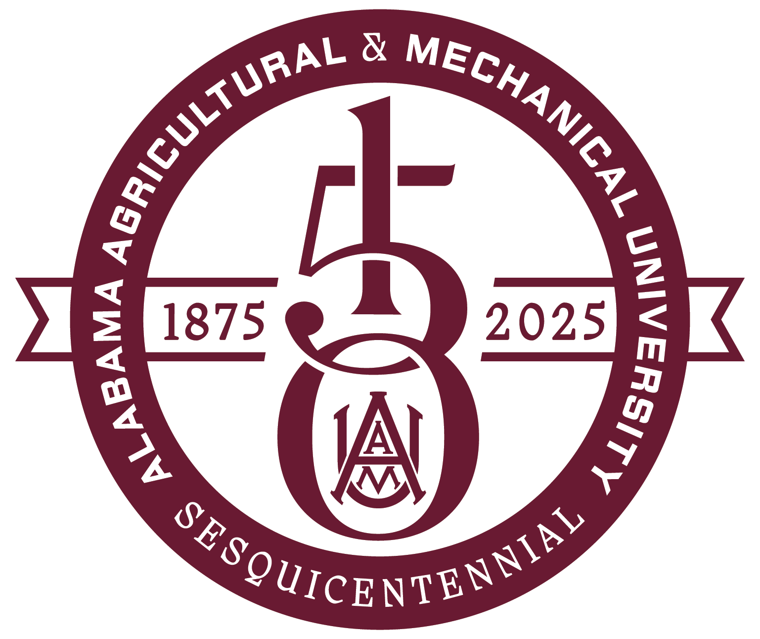 Alabama A&M's 150th anniversary logo.