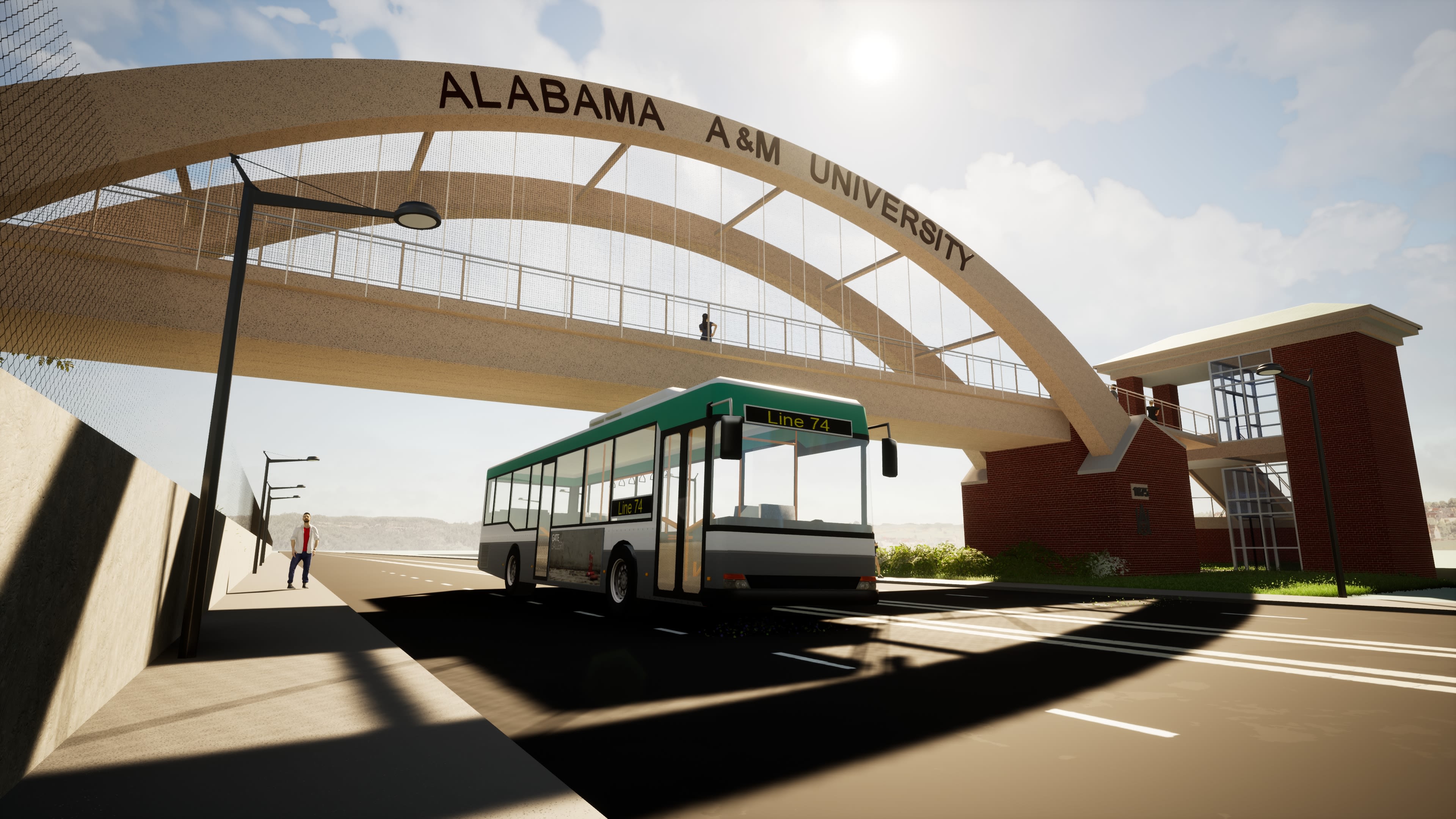 A rendering of the planned Meridian Street pedestrian bridge.