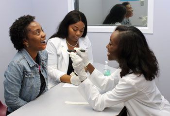 Women STEM students during a clinic visit