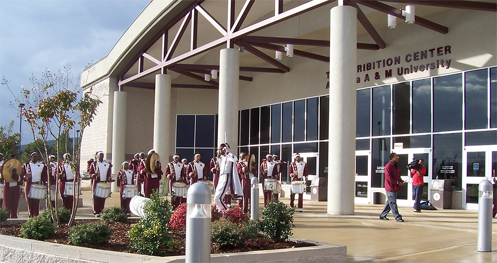 Band playing in front of Agribition Center