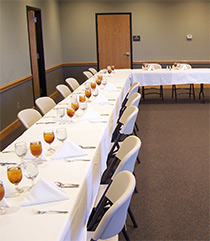 Conference room set up for banquet event