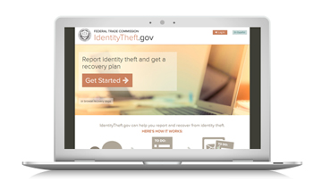 Laptop displying Identity Theft .gov web site