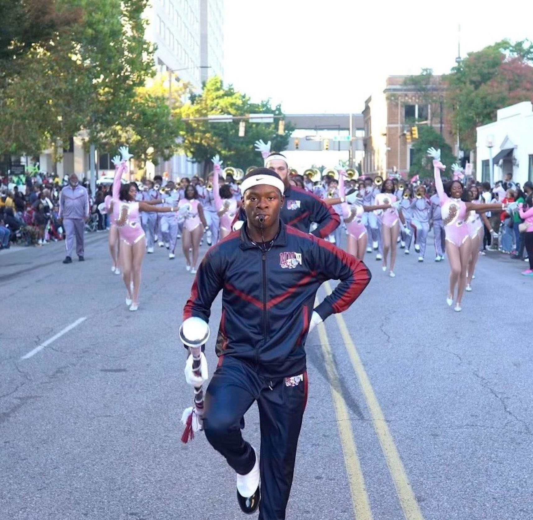 Bridget leads fellow drum majors and band at 2024 Magic City Classic Parade
