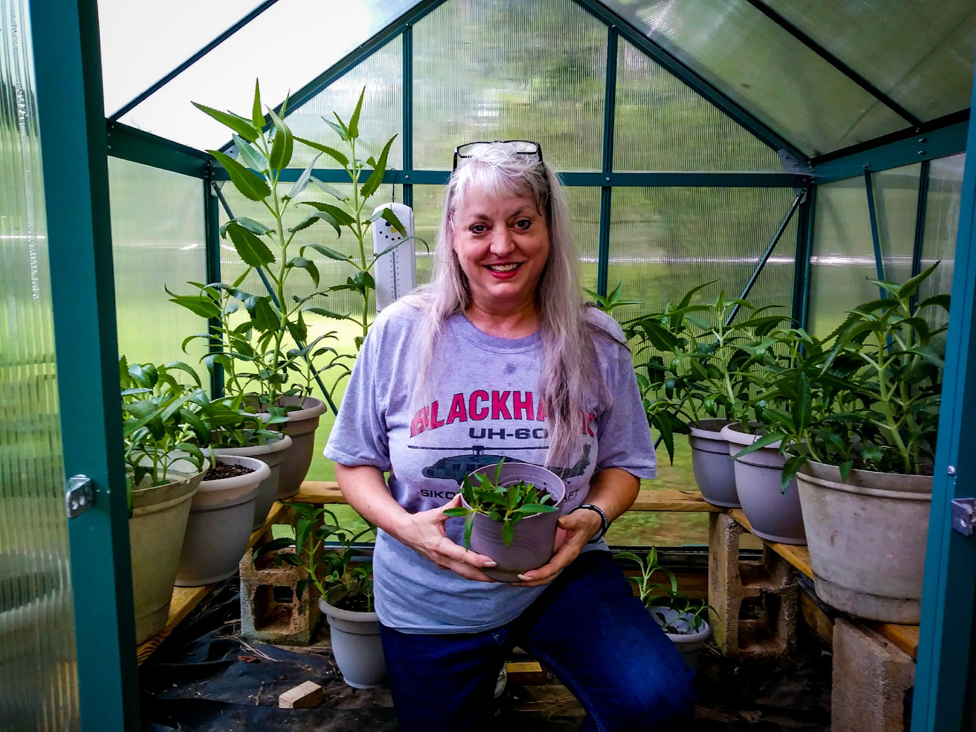 Donica Richmond in her Greenhouse
