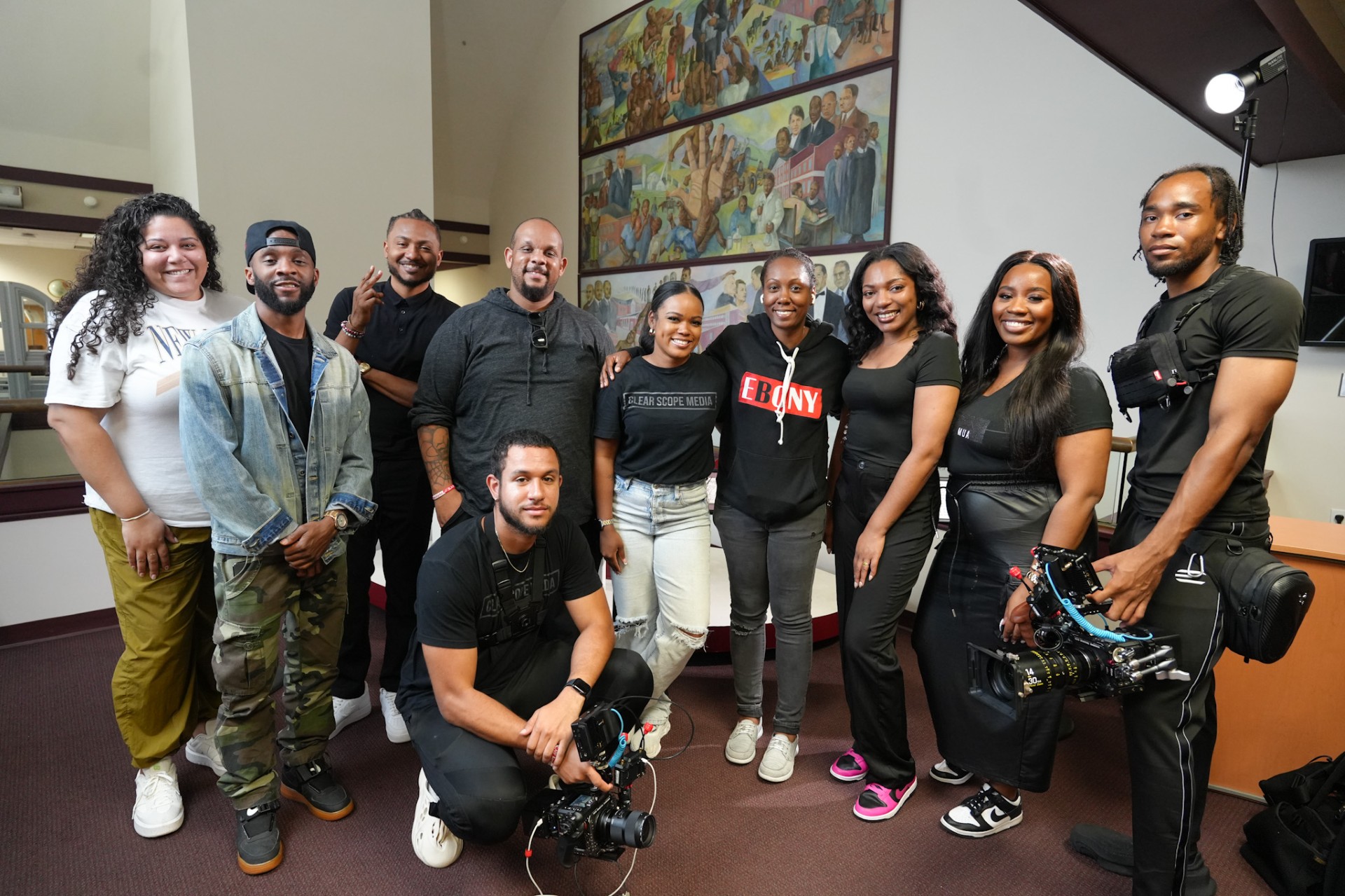 Robinson and Fletcher with Ebony Procduction Crew