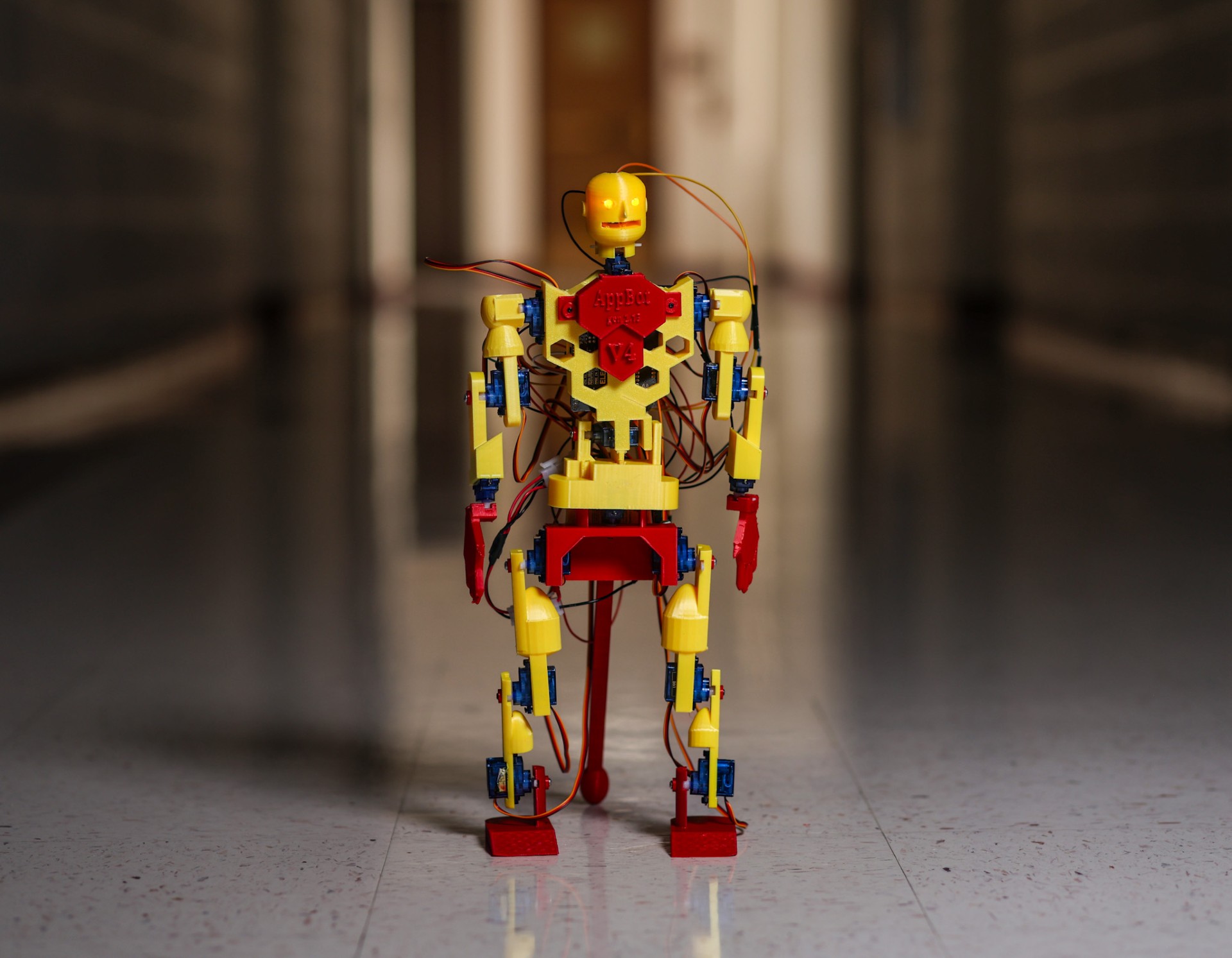 AppBot stands on floor in AAMU Bond Engineering Building