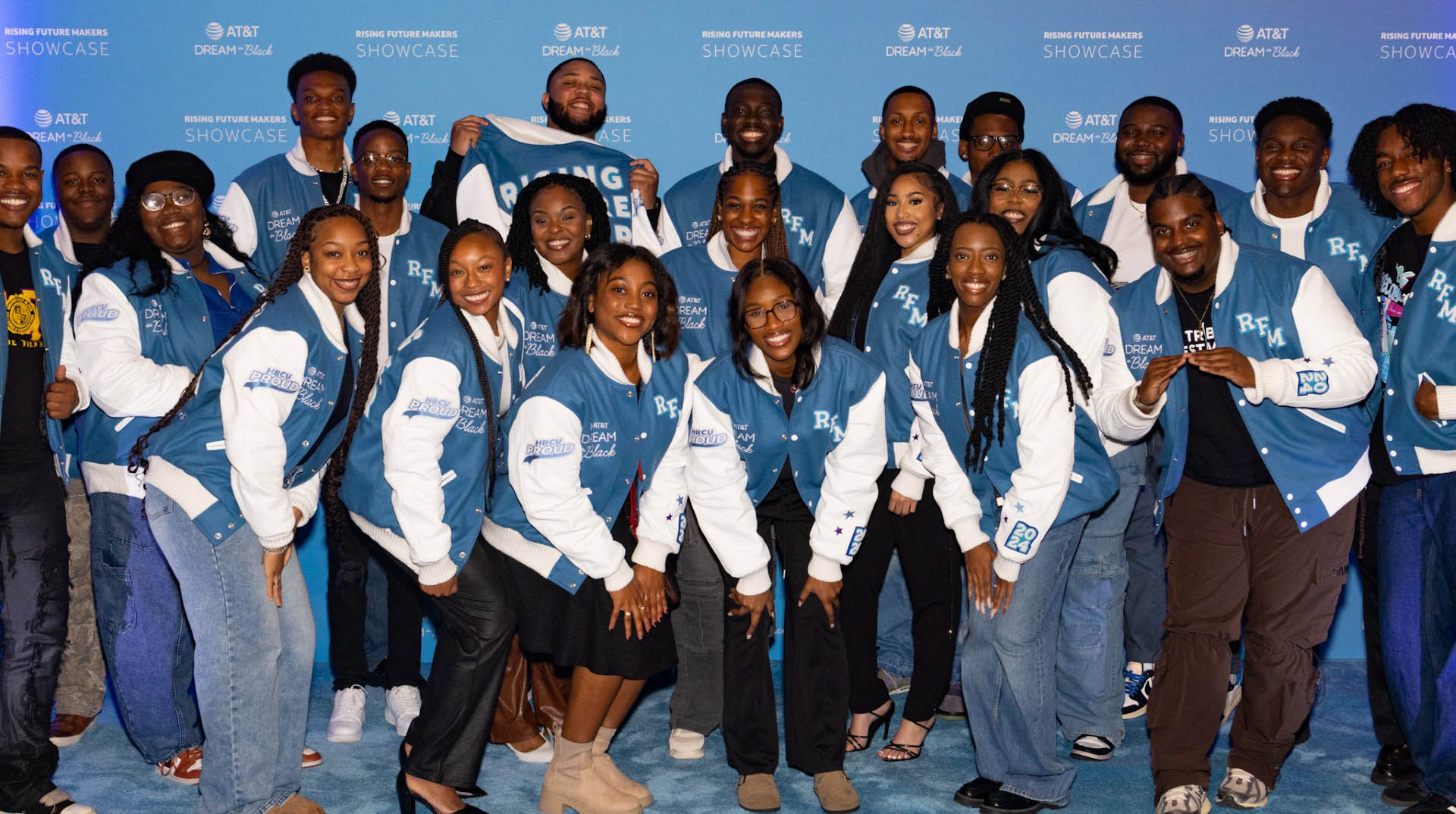 Kwenda fourth from the left in the middle with his AT&T Future Makers cohorts