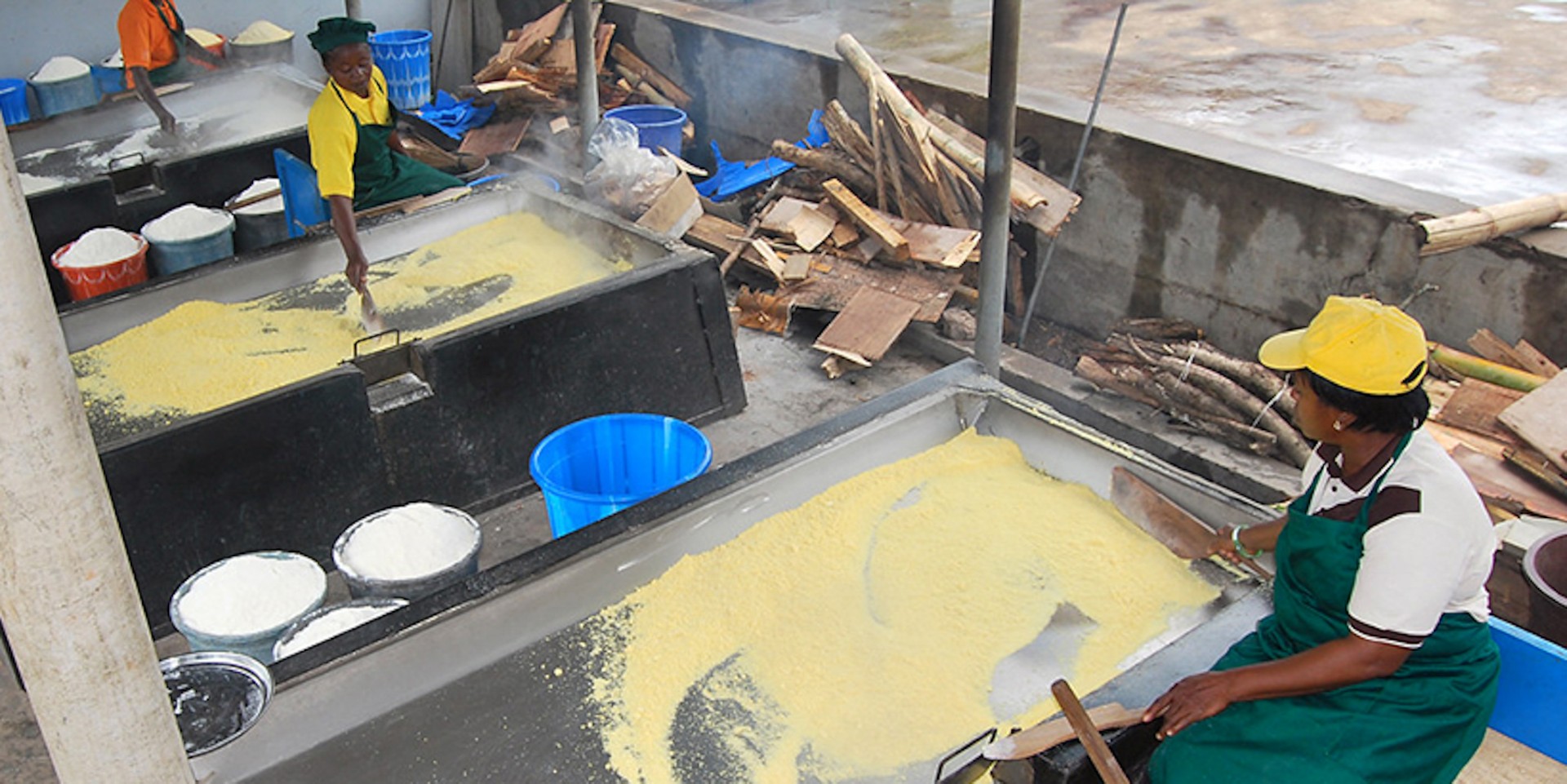 Women workers converting cassva into food products at NAN-AGRIC Cameroun