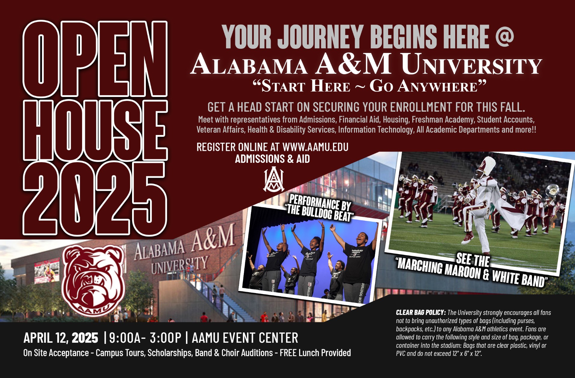 Graphic with details of Open House 2025