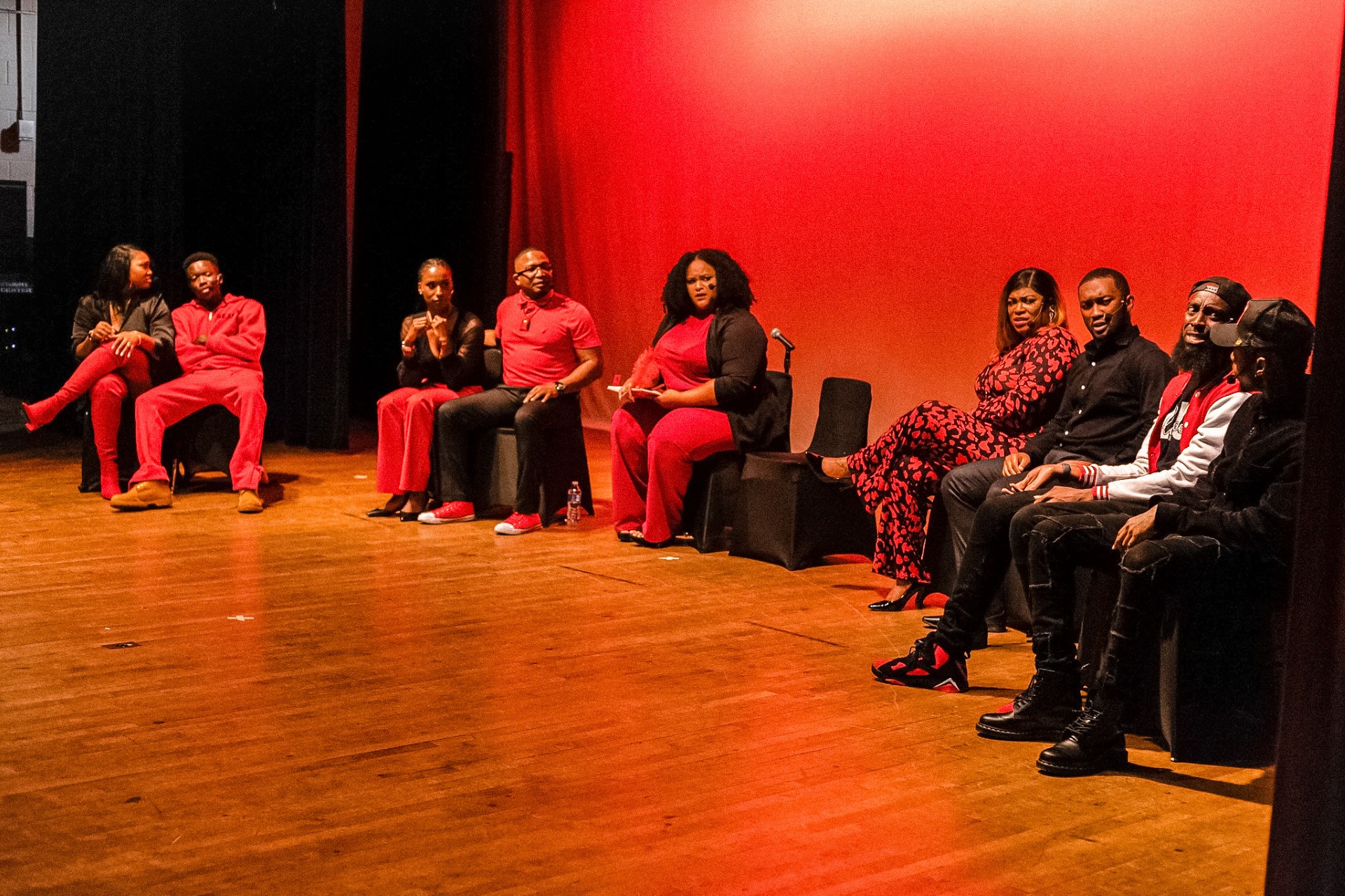 Cast of "Black Couples Therapy" on stage