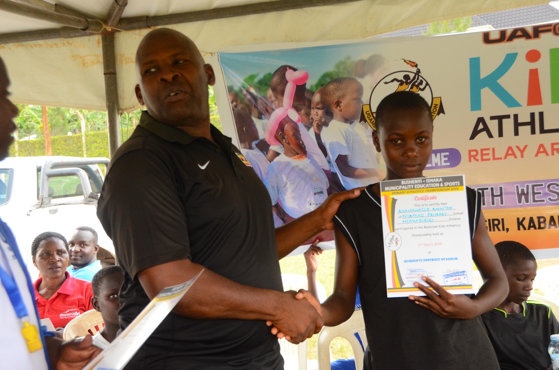 Elias Yetegure, friend; Dr. Reuben Twijukye, Annitah Akankwatsa, Annet Kenjobe, mother, Gerald Ahereza