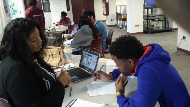 Students in a tutoring session