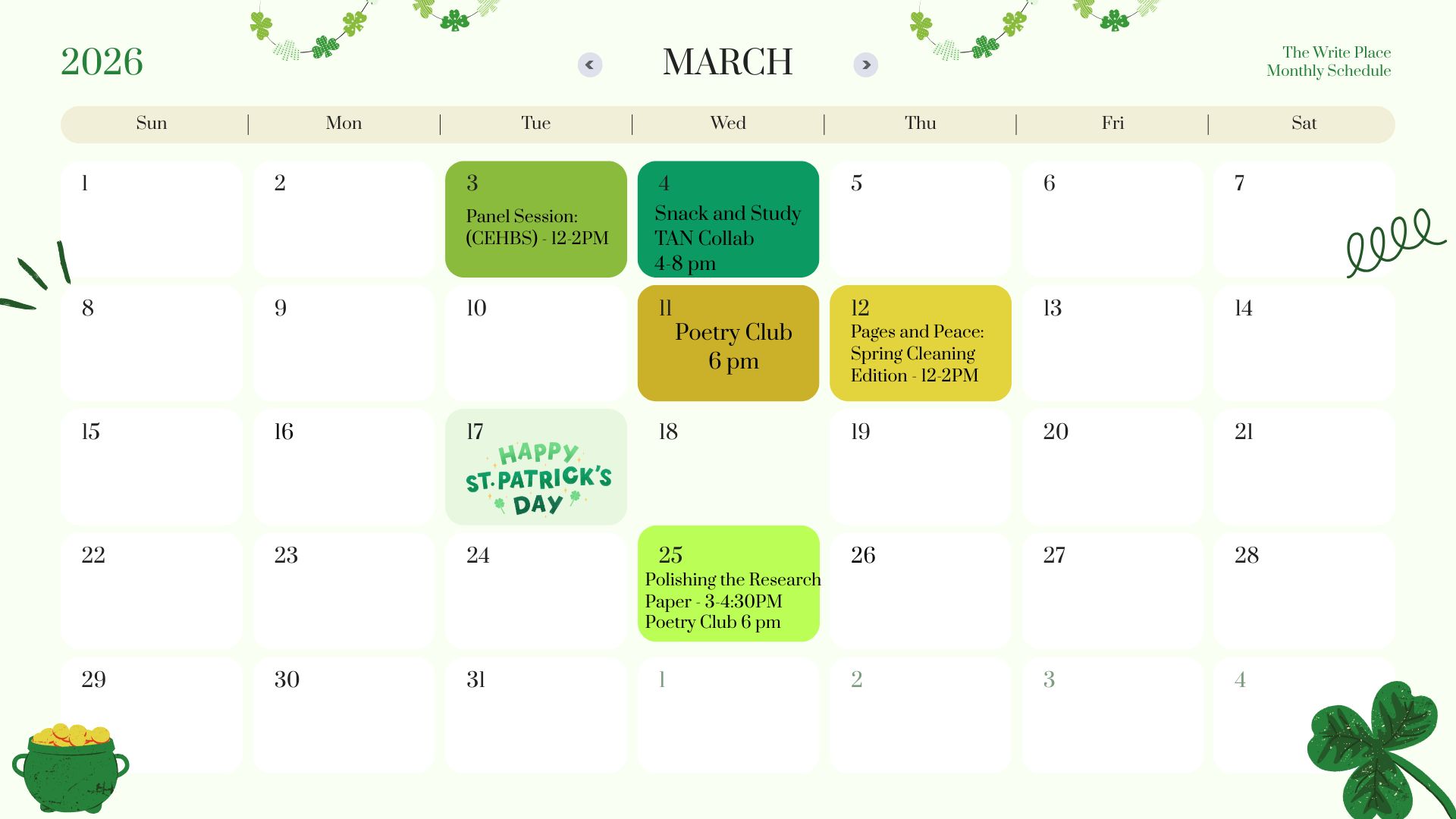 March Calendar