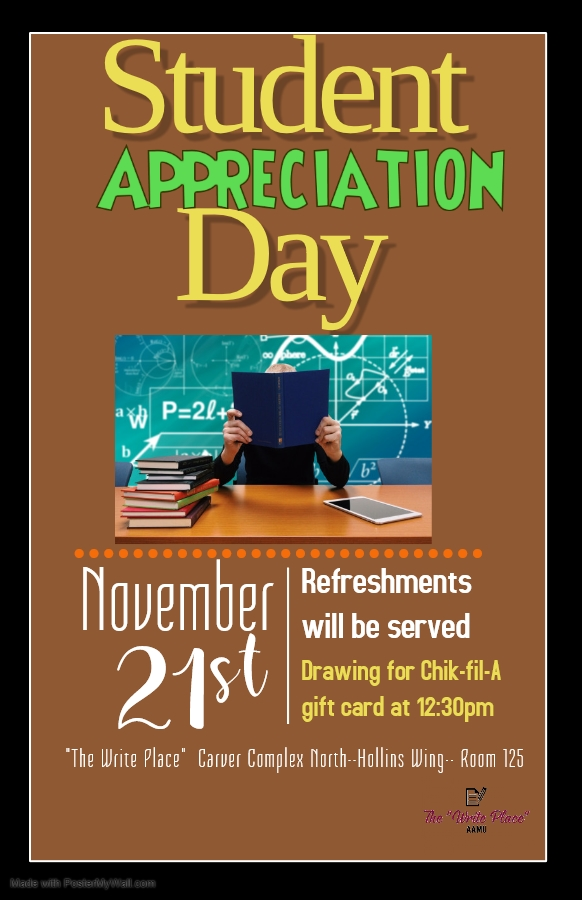 Student Appreciation Day, November 21, 2019 at 12:30pm