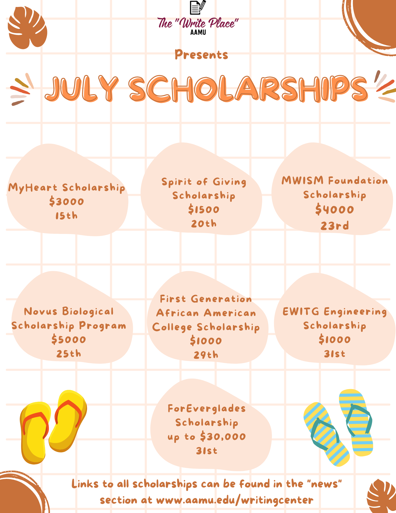 July Scholarships flyer