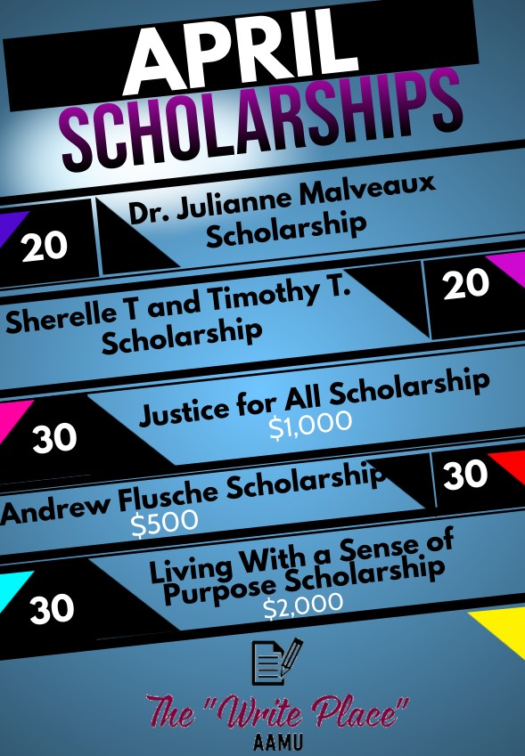 April Scholarship flyer
