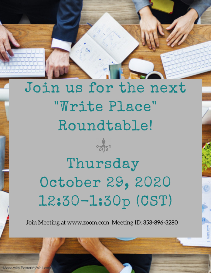 Take Your Seat at the Table: A Writer's Round Table Flyer 