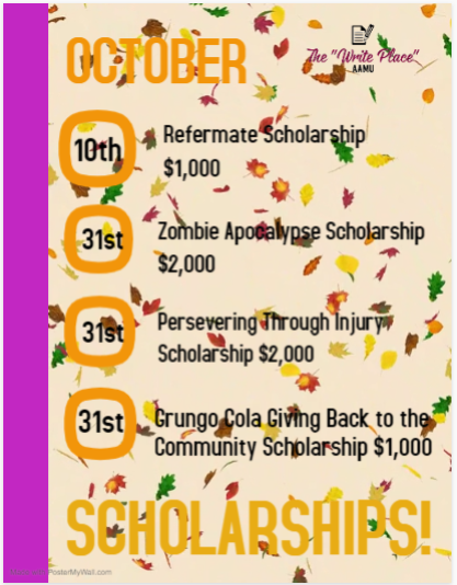 October Scholarship flyer