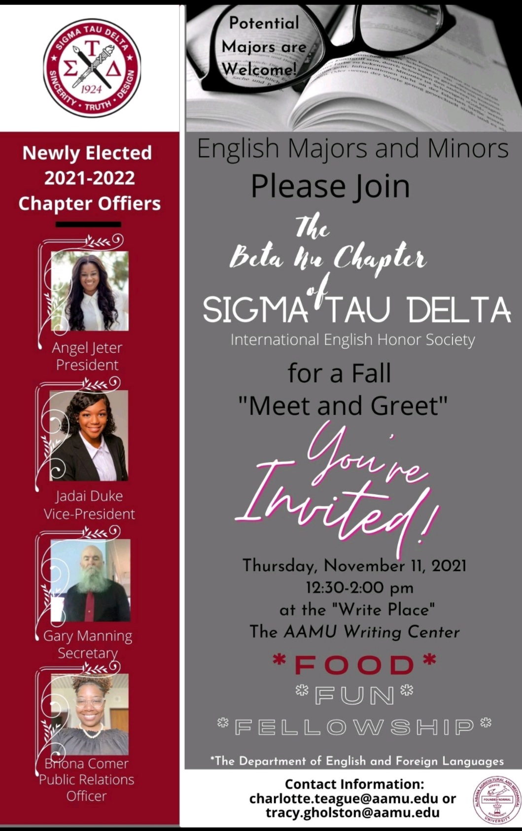 Sigma Tau Meet and Greet flyer